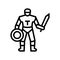 gladiator ancient greece warrior line icon vector illustration