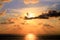 Gladiator Shape Tropical Clouds and Sunset over Acapulco Bay