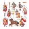 Gladiator vector roman warrior man character in armor with sword or weapon and shield in ancient Rome illustration