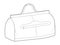 Gladstone Bag bowling silhouette. Fashion accessory technical illustration. Vector satchel front 3-4 view for Men, women