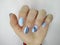 glamorous blue manicure