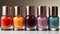 A glamorous collection of vibrant nail polish colors for women generated by AI