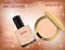 Glamorous compact foundation and nail lacquer on the sparkling