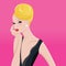 Glamorous Lady With Blonde Updo Fashion Ilustration