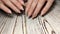 Glamorous luxurious crocodile manicure. Design glamorous nails