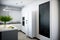 Glamorous Modern Kitchen: White Board Wall for Function and Style. Generative AI