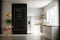 Glamorous Modern Kitchen: White Board Wall for Function and Style. Generative AI