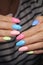 glamorous multicolored manicure
