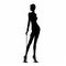 Glamorous Pin-up Silhouette Of Woman On Cane: Celebrity Image Mashup