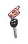 Glamorous Pink Car Keys Isolated Illustration