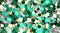 Glamorous seamless pattern with green sequins and glitter