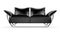 Glamour black leather sofa isolated on white