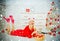 Glamour celebration, christmas santa. Christmas decoration and Gift emotions.