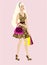 Glamour and fashion blond woman with shopping bags