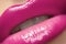 Glamour fashion bright pink lips glossy make-up