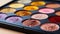 Glamour palette vibrant colors, multi colored eyeshadow, beauty in a circle generated by AI