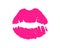 Glamour pink lips isolated imprint