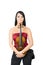 Glamour portrait of woman with violin