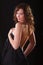 Glamour portret of beauty woman with naked back and shoulders