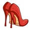 Glamour and sexy hot red high heel - vector.