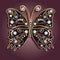 Glamour vector vintage golden butterfly