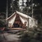 glamping luxury tents outdoor relaxation high contrast two generative AI
