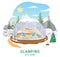 Glamping tent vector luxury eco camp illustration
