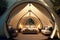 a glamping tents inside. opulent interior tent