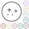 Glare stars solid flat icons with outlines