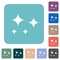 Glare stars solid rounded square flat icons