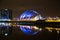 Glasgow Armadillo SECC illuminated and Crowne Plaza at night