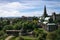 Glasgow cityscape with the Cathedral on the right, Scotland, United Kingdom