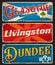 Glasgow, Livingston, Dundee city plates, UK travel