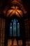 GLASGOW, SCOTLAND, DECEMBER 16, 2018: Stained glass of interiors of Glasgow Cathedral, also known as High Kirk or St