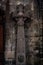 GLASGOW, SCOTLAND, DECEMBER 16, 2018: Wonderful embossed Celtic stone cross, full of details and textures in its