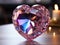 Glass 3D Realistic Heart Shape. Valentine's Day Creative 3D Background.