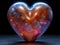 Glass 3D Realistic Heart Shape. Valentine's Day Creative 3D Background.