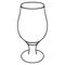 A glass for an alcoholic drink. Sketch. Empty. Vector illustration. Outline on an isolated white background. Doodle style.