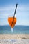 Glass of aperol on a seaside terrace