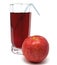 Glass of apple juice with red apple and tubule