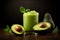 Glass of avocado juice. Generate Ai