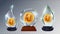 Glass Award Different Form Collection Set Vector