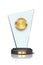 Glass award realistic vector illustration