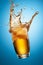 glass background beer foam bubble brewery gradient drink cold splash alcohol. Generative AI.