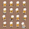 Glass of beer character emoji set