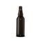 Glass Beer dark Brown Bottle On White