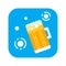 Glass of beer flat color icon. Alcoholic products Ñoncept. Vector clipart, illustration, template.