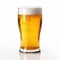 Glass of Beer on a plain white background - product photography