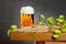 Glass of beer and raw material for beer producti