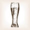 Glass of beer sketch style vector